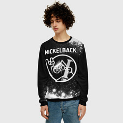 Свитшот мужской Nickelback КОТ Брызги, цвет: 3D-черный — фото 2