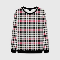 Мужской свитшот Клетчатый красно-черный паттерн
