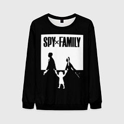 Мужской свитшот Spy x Family: Семья шпиона черно-белая