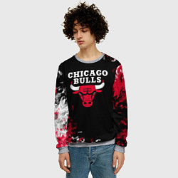 Свитшот мужской Чикаго Буллз Chicago Bulls Огонь, цвет: 3D-меланж — фото 2