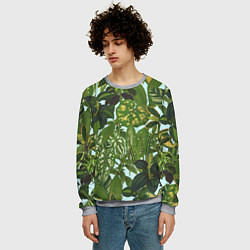 Свитшот мужской Зеленые Тропические Растения, цвет: 3D-меланж — фото 2