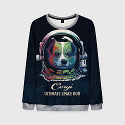 Свитшот мужской Корги Космонавт Corgi Space Dog, цвет: 3D-меланж