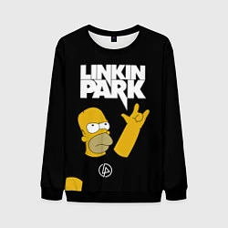 Свитшот мужской LINKIN PARK ГОМЕР СИМПСОН, SIMPSONS, цвет: 3D-черный