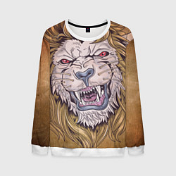 Свитшот мужской Лев оскалился, цвет: 3D-белый