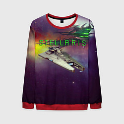 Свитшот мужской Stellaris космический корабль в космосе, цвет: 3D-красный