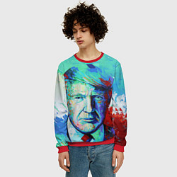 Свитшот мужской Дональд Трамп арт, цвет: 3D-красный — фото 2