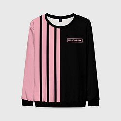 Свитшот мужской BLACKPINK HALF BLACK-PINK MINI LOGO, цвет: 3D-черный