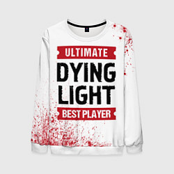 Свитшот мужской Dying Light: красные таблички Best Player и Ultima, цвет: 3D-белый