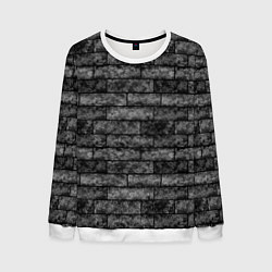 Свитшот мужской Стена из черного кирпича Лофт, цвет: 3D-белый