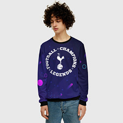 Свитшот мужской Символ Tottenham и круглая надпись Football Legend, цвет: 3D-черный — фото 2