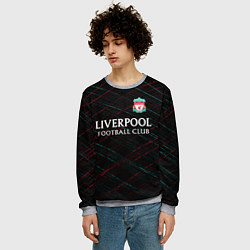 Свитшот мужской Liverpool ливерпуль чёрточки, цвет: 3D-меланж — фото 2