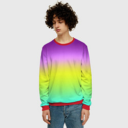 Свитшот мужской Multicolored Ombre gradient, цвет: 3D-красный — фото 2