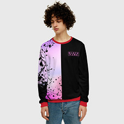 Свитшот мужской BLACKPINK HALF COLORS, цвет: 3D-красный — фото 2