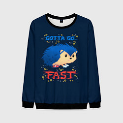 Свитшот мужской Little Sonic gotta go fast, цвет: 3D-черный