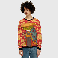 Свитшот мужской Старая самурайская лягуха, цвет: 3D-черный — фото 2
