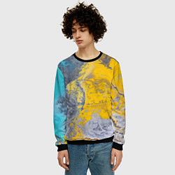 Свитшот мужской Извержение Красок, цвет: 3D-черный — фото 2