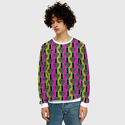 Свитшот мужской Striped multicolored pattern Сердце, цвет: 3D-белый — фото 2