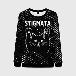 Свитшот мужской Группа Stigmata и Рок Кот, цвет: 3D-черный