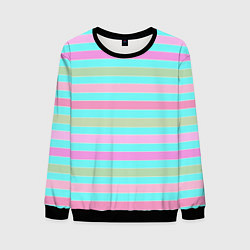 Мужской свитшот Pink turquoise stripes horizontal Полосатый узор