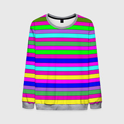 Свитшот мужской Multicolored neon bright stripes, цвет: 3D-меланж