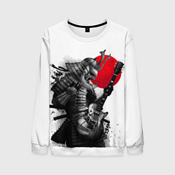 Свитшот мужской Самурай гитарист, цвет: 3D-белый