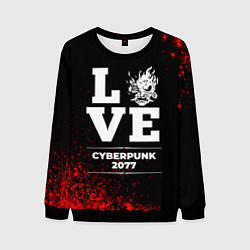 Свитшот мужской Cyberpunk 2077 Love Классика, цвет: 3D-черный