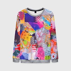 Свитшот мужской Patchwork quilt Fashion trend, цвет: 3D-меланж