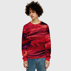 Свитшот мужской Красный абстрактный модный узор, цвет: 3D-красный — фото 2