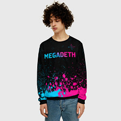 Свитшот мужской Megadeth - neon gradient, цвет: 3D-черный — фото 2