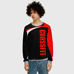 Свитшот мужской CrossFit - Красный спортивный, цвет: 3D-меланж — фото 2