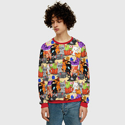 Свитшот мужской Котики-такие котики, цвет: 3D-красный — фото 2