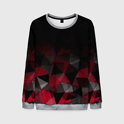 Свитшот мужской Черно-красный геометрический, цвет: 3D-меланж