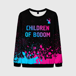 Свитшот мужской Children of Bodom - neon gradient: символ сверху, цвет: 3D-черный