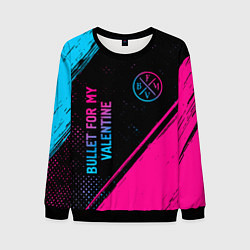 Свитшот мужской Bullet For My Valentine - neon gradient: символ и, цвет: 3D-черный