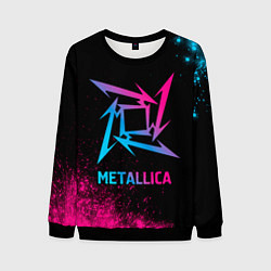 Свитшот мужской Metallica - neon gradient, цвет: 3D-черный
