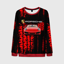 Свитшот мужской Porsche - авто, цвет: 3D-красный