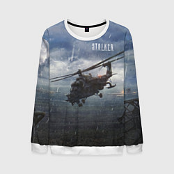 Свитшот мужской STALKER Вертолёт Над Зоной, цвет: 3D-белый