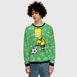 Свитшот мужской Барт Симпсон - крутой футболист!, цвет: 3D-черный — фото 2