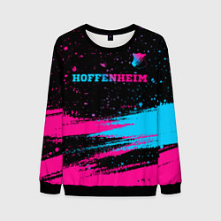 Свитшот мужской Hoffenheim - neon gradient: символ сверху, цвет: 3D-черный