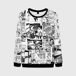 Свитшот мужской Manga style - страницы, цвет: 3D-черный