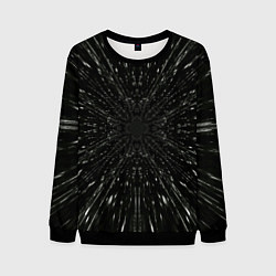 Свитшот мужской Летящее трехмерное пространство, цвет: 3D-черный