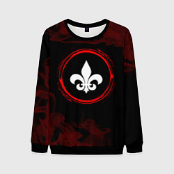 Свитшот мужской Символ Saints Row и краска вокруг на темном фоне, цвет: 3D-черный
