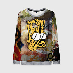 Свитшот мужской Чумазый потрёпанный Барт Симпсон, цвет: 3D-меланж