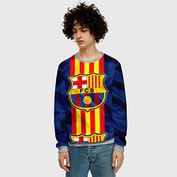 Свитшот мужской Фк Барселона Лого, цвет: 3D-меланж — фото 2
