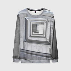 Свитшот мужской Абстрактная спираль из блоков, цвет: 3D-меланж