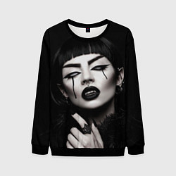 Свитшот мужской Девушка - вампир, цвет: 3D-черный