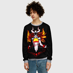 Свитшот мужской Ичиго пробуждение - Блич, цвет: 3D-меланж — фото 2