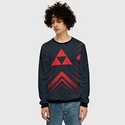 Свитшот мужской Красный символ Zelda на темном фоне со стрелками, цвет: 3D-черный — фото 2