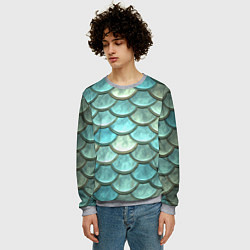 Свитшот мужской Рыбья чешуя, цвет: 3D-меланж — фото 2