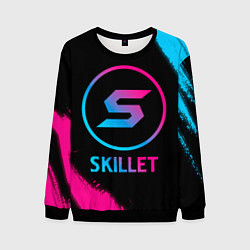 Свитшот мужской Skillet - neon gradient, цвет: 3D-черный